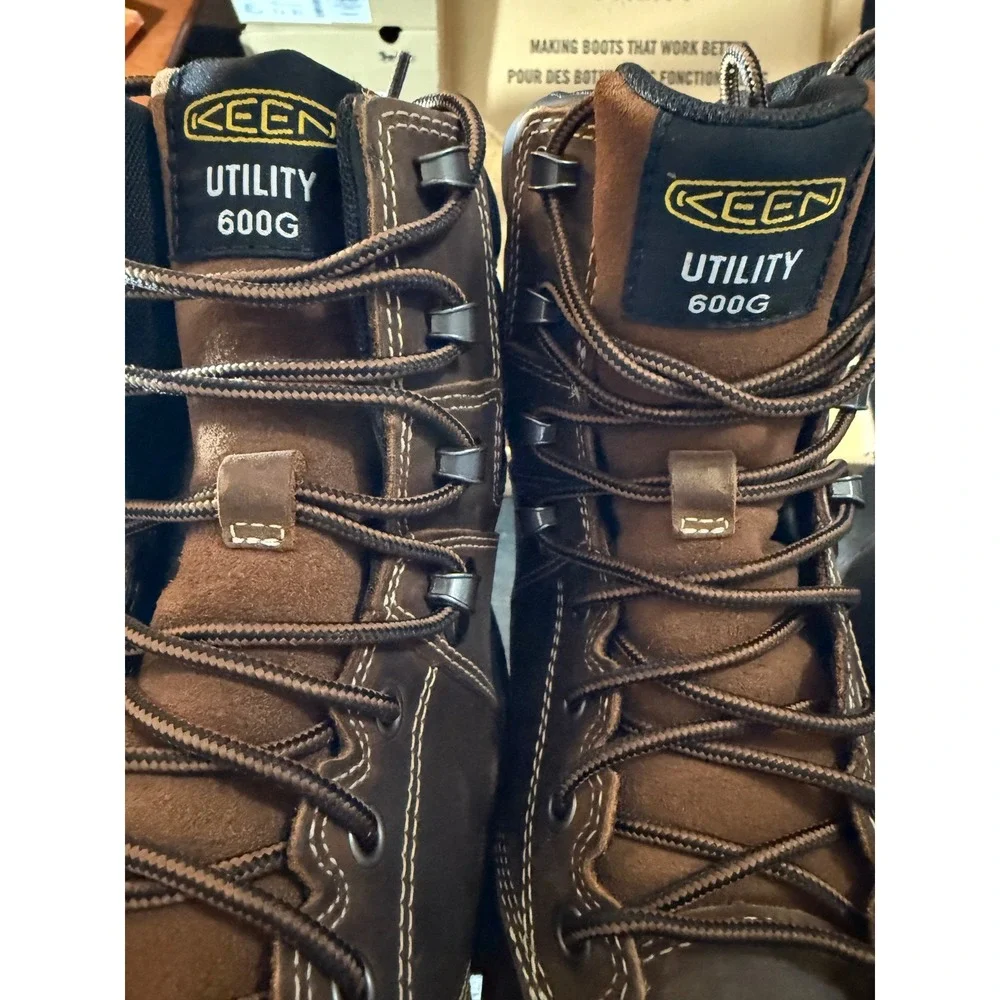 Keen Utility 600G Insulated Waterproof Work Boots‎ Brown Leather Mens 7.5 EE